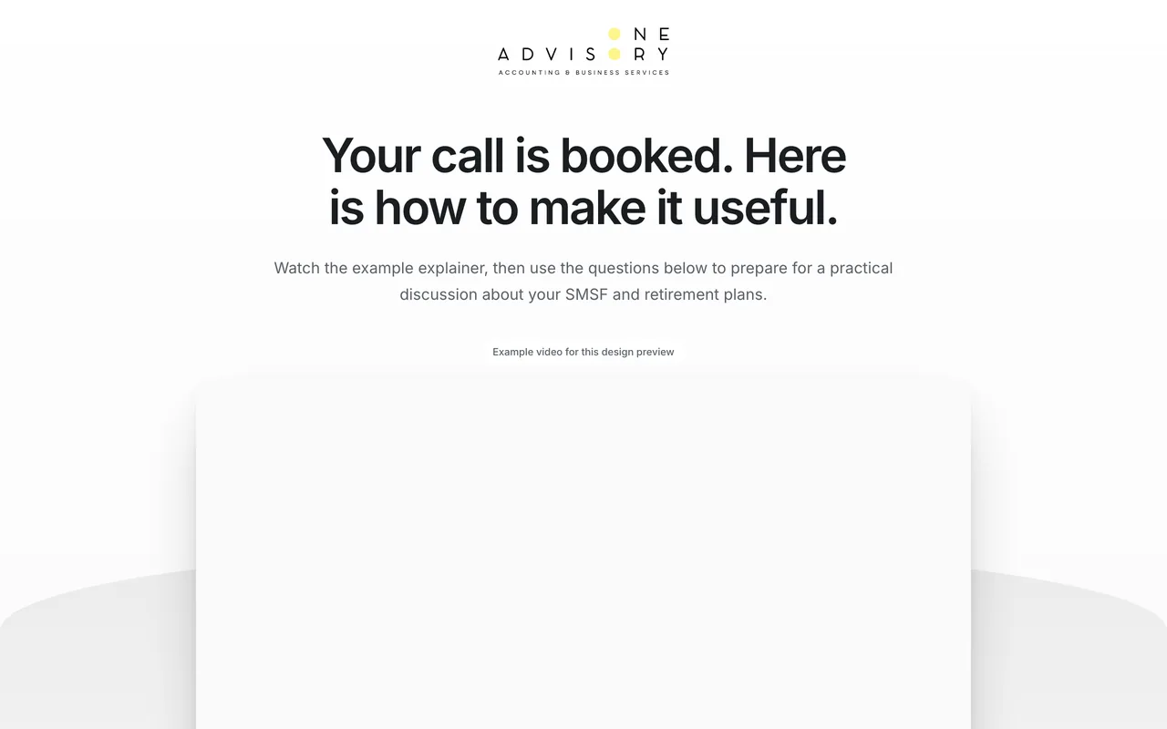 Confirmation page preview
